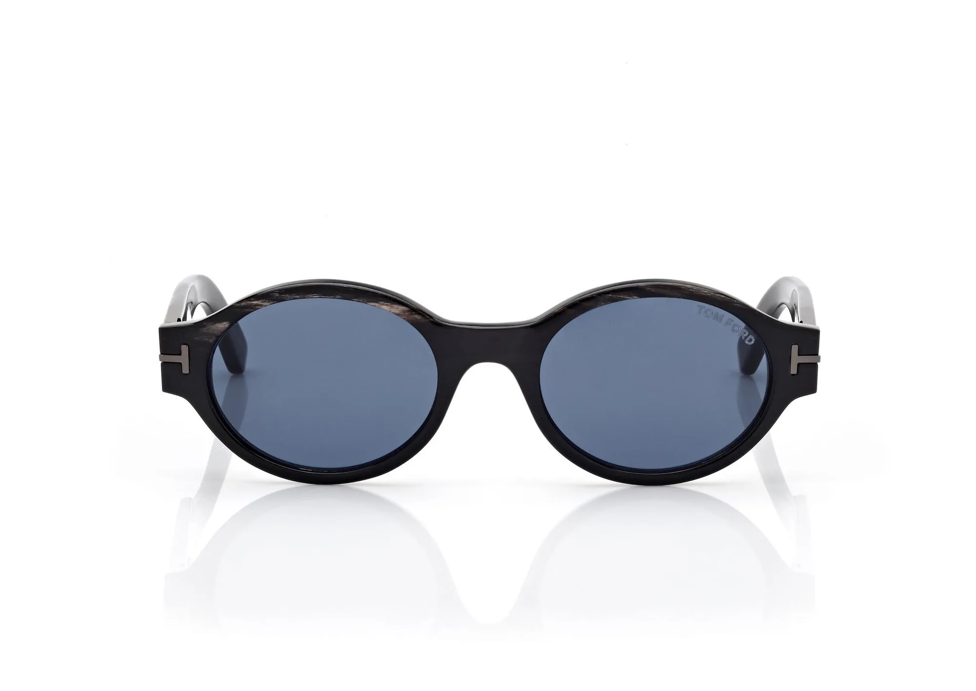 Tom Ford Oval Horn Sunglasses FT1298P Black Horn