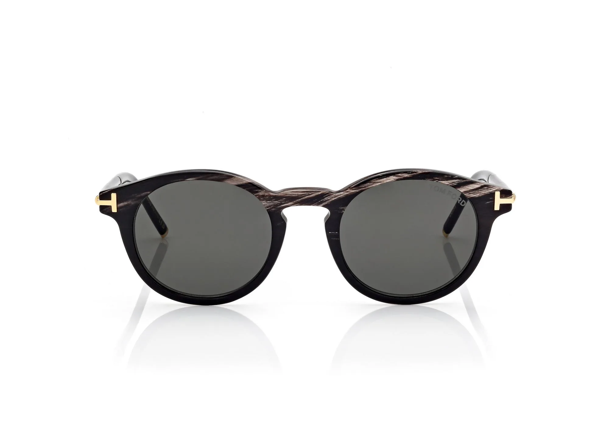 Tom Ford Round Horn and Titanium Sunglasses FT1299P Black Horn