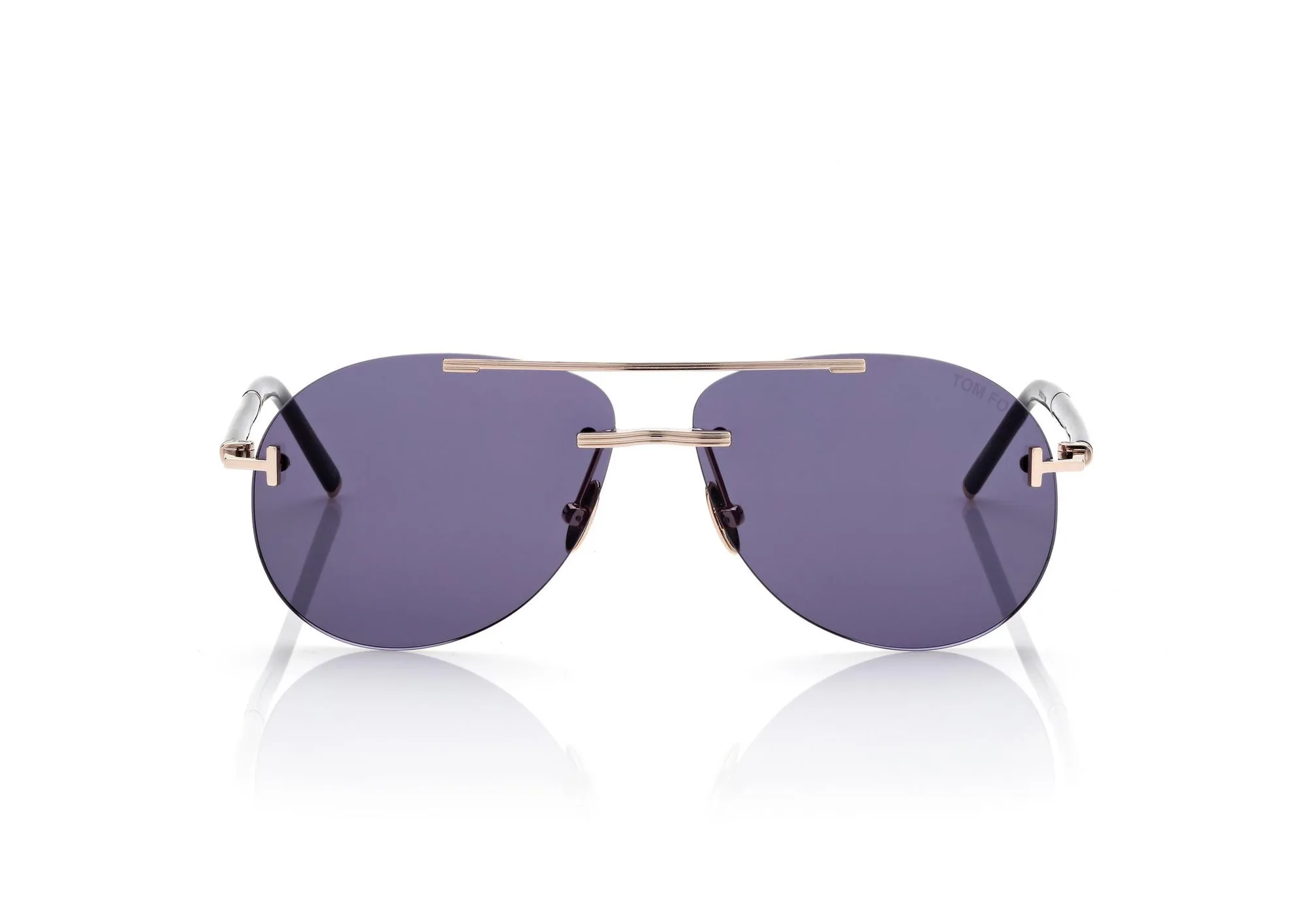 Tom Ford Navigator Titanium Sunglasses FT1375P Rose Gold/Blue