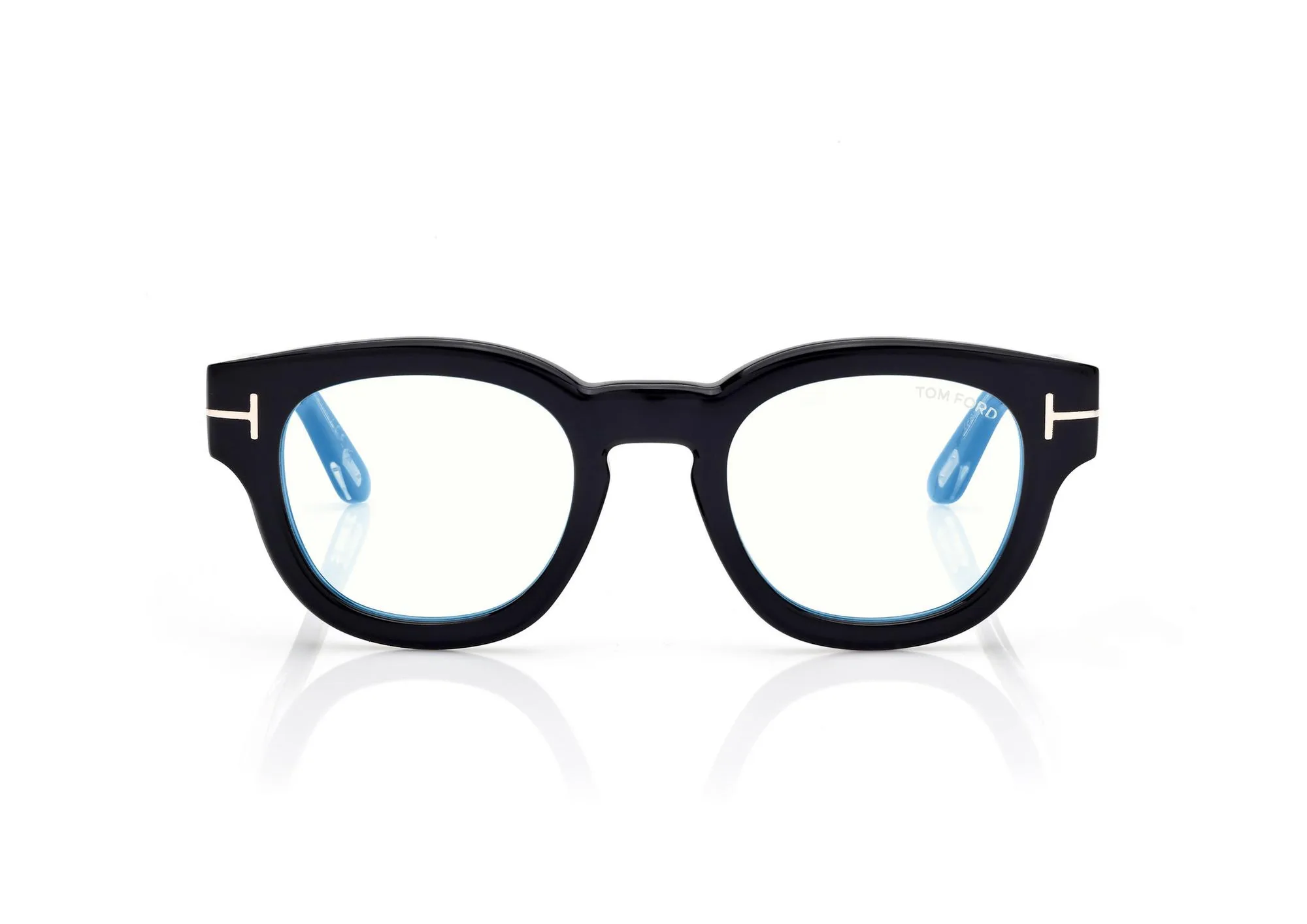 Tom Ford Icon Blue Block Round Opticals FT6028B Black