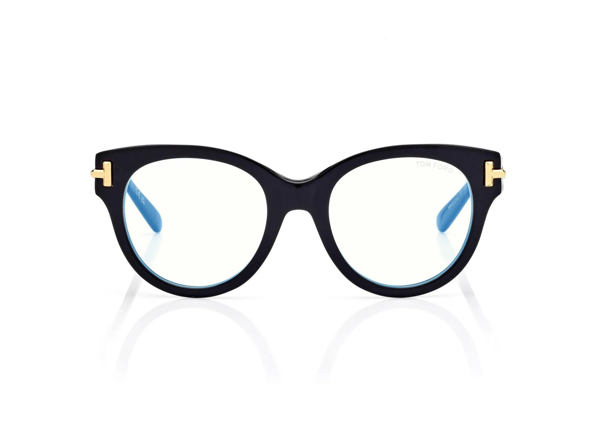 Tom Ford Icon Blue Block Round Opticals FT6029B Black