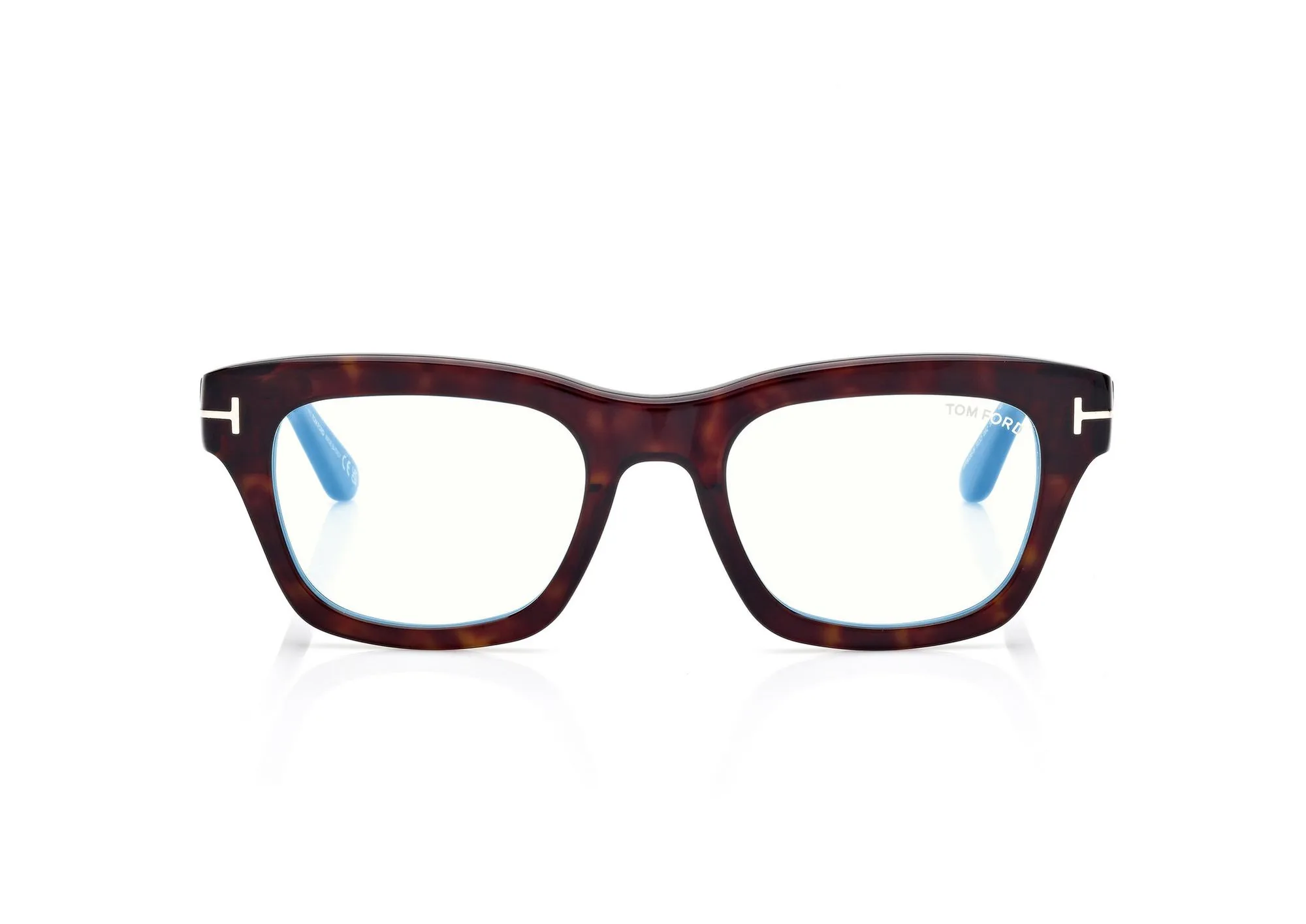 Tom Ford Blue Block Rectangular Opticals FT6036B Dark Havana