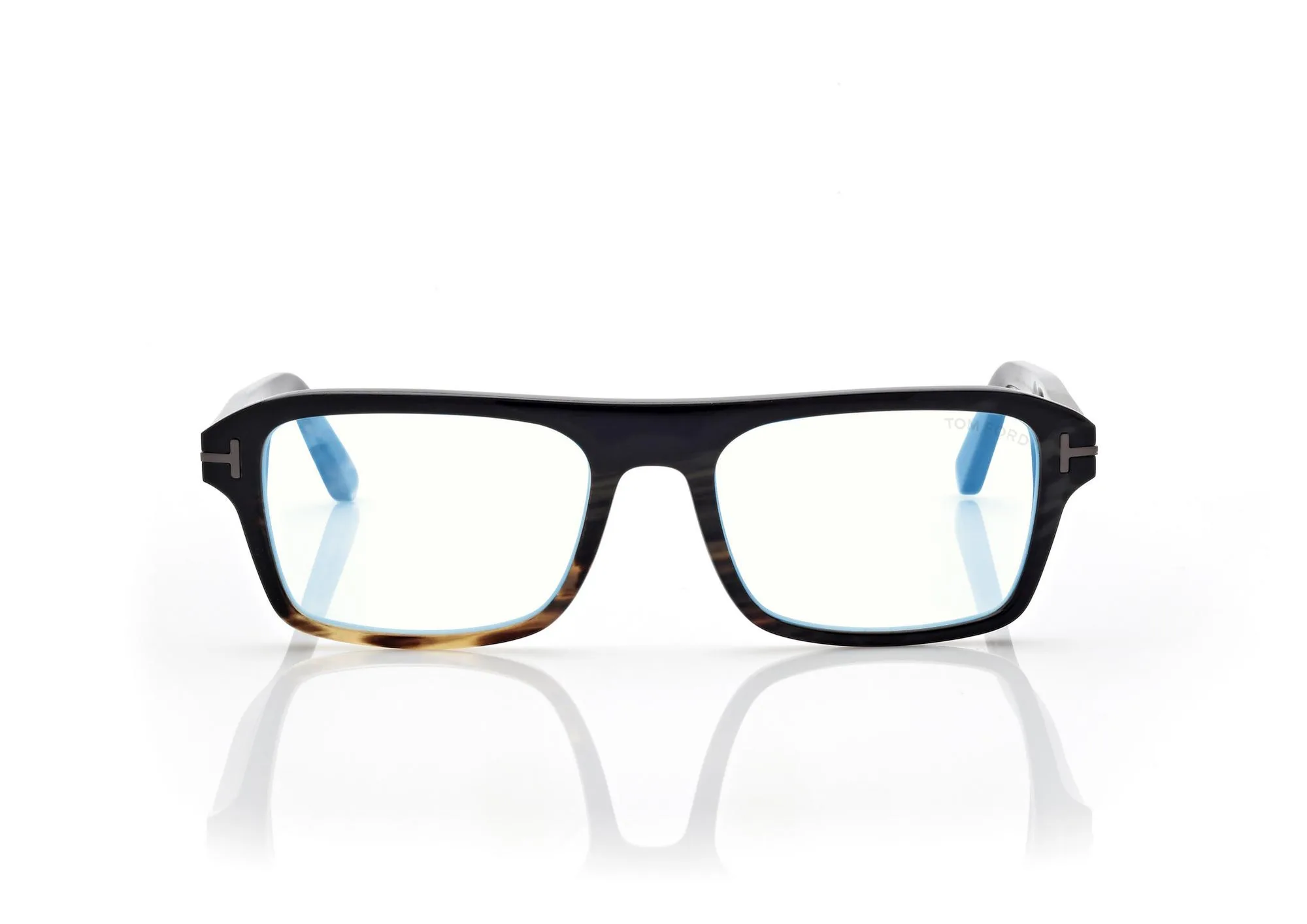 Tom Ford Horn Rectangular Blue Block Opticals FT6108PB Green Horn