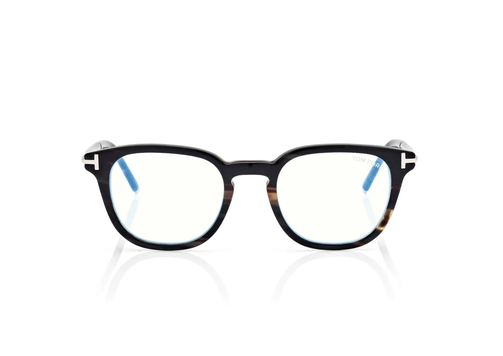 Tom Ford Horn Square Blue Block Opticals FT6109PB Green Horn