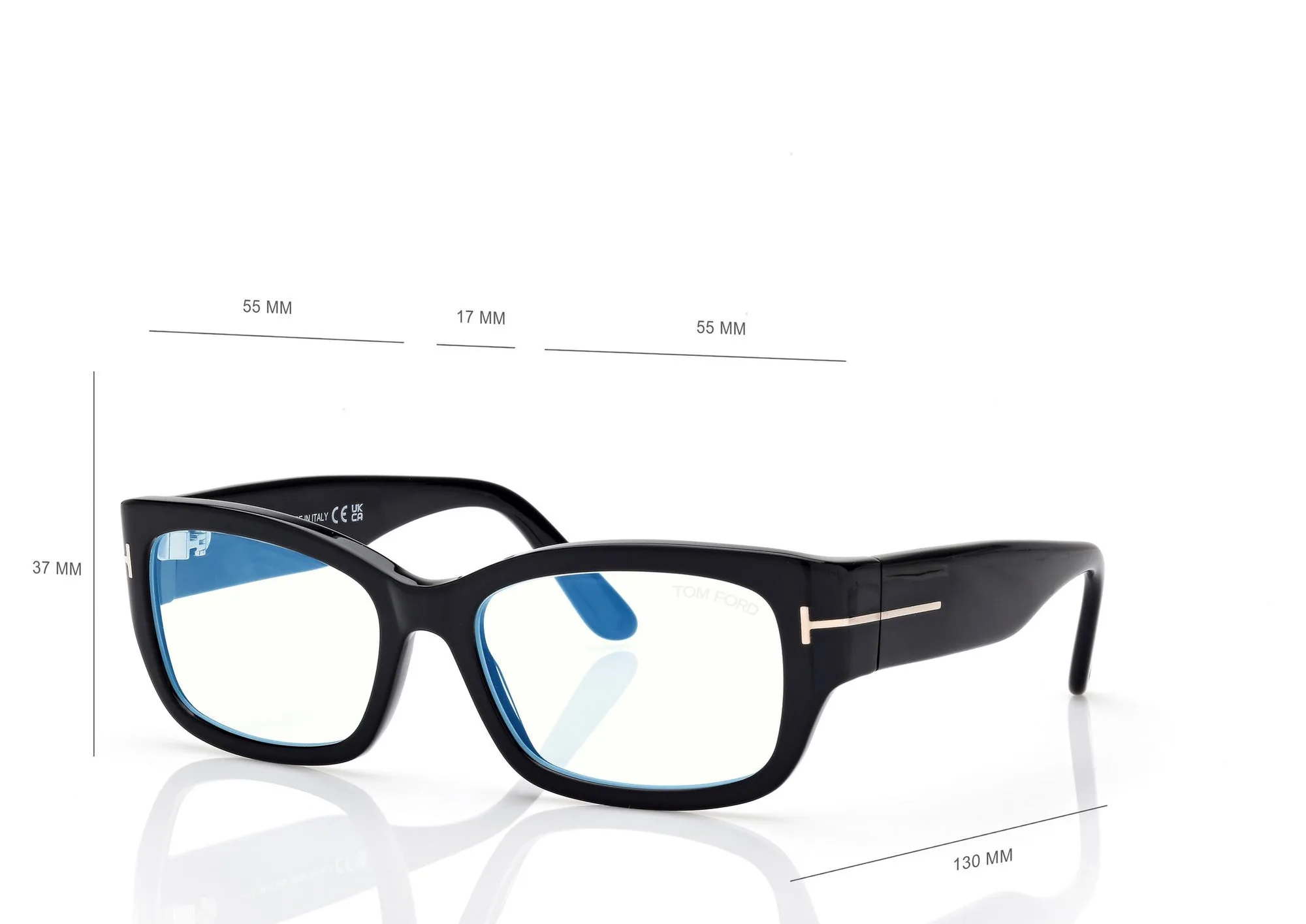 Tom Ford Blue Block Rectangular Opticals FT6191B Black