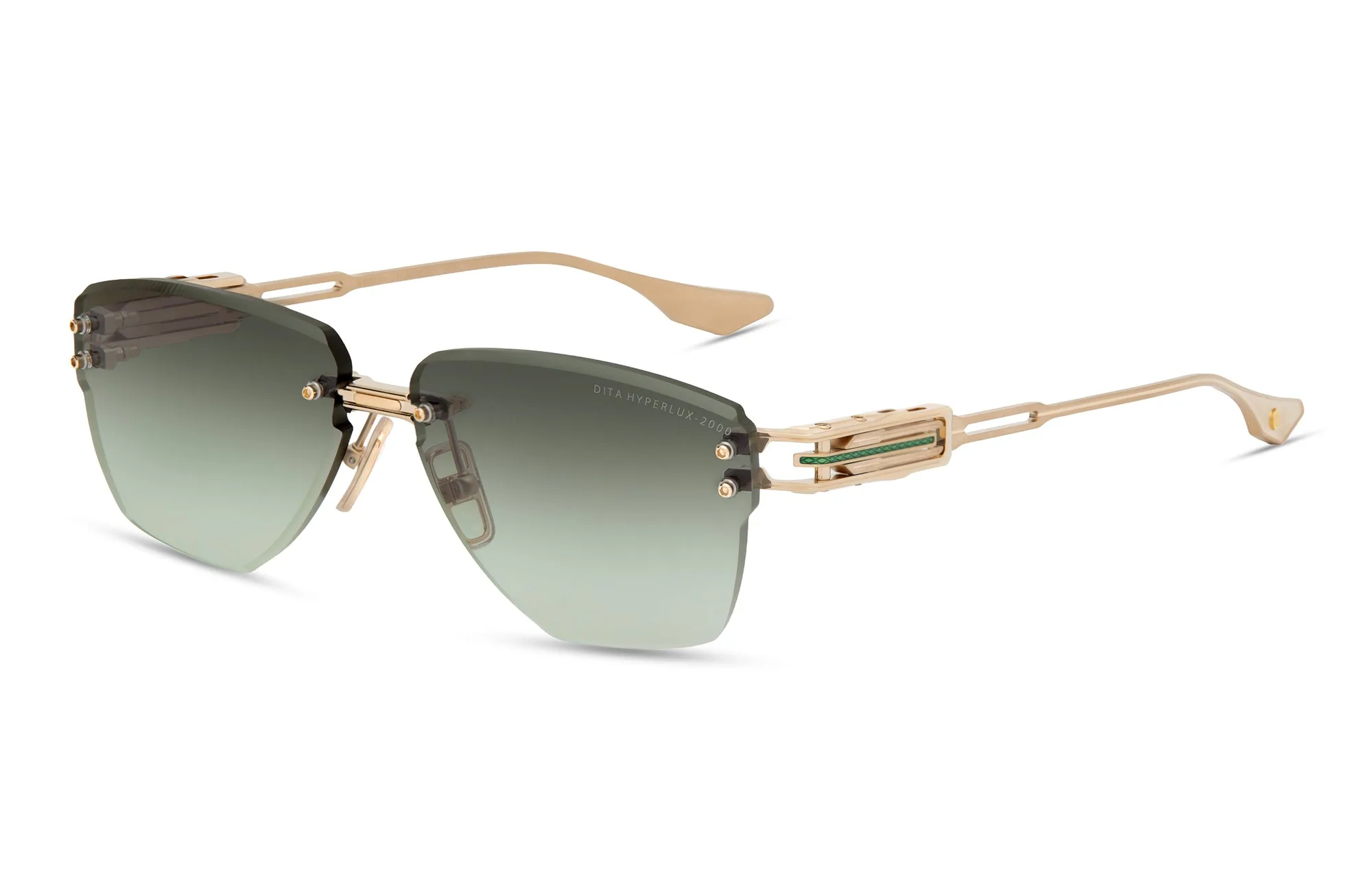 DITA HYPERLUX-2000 White Gold - Green - Brushed White Gold