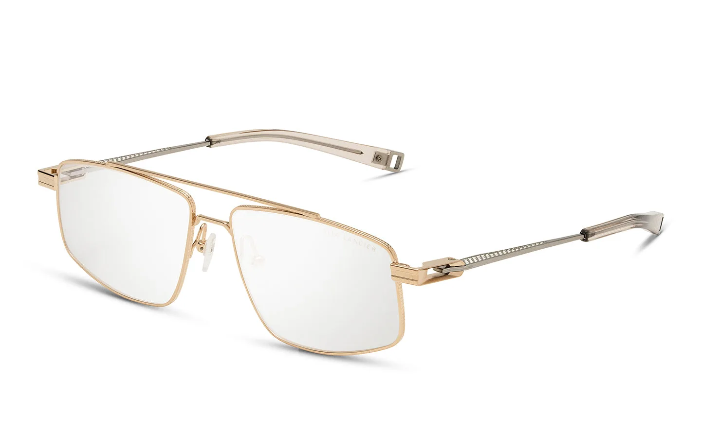 DITA LSA-144 Optical White Gold - Shiny Silver- Khaki Crystal