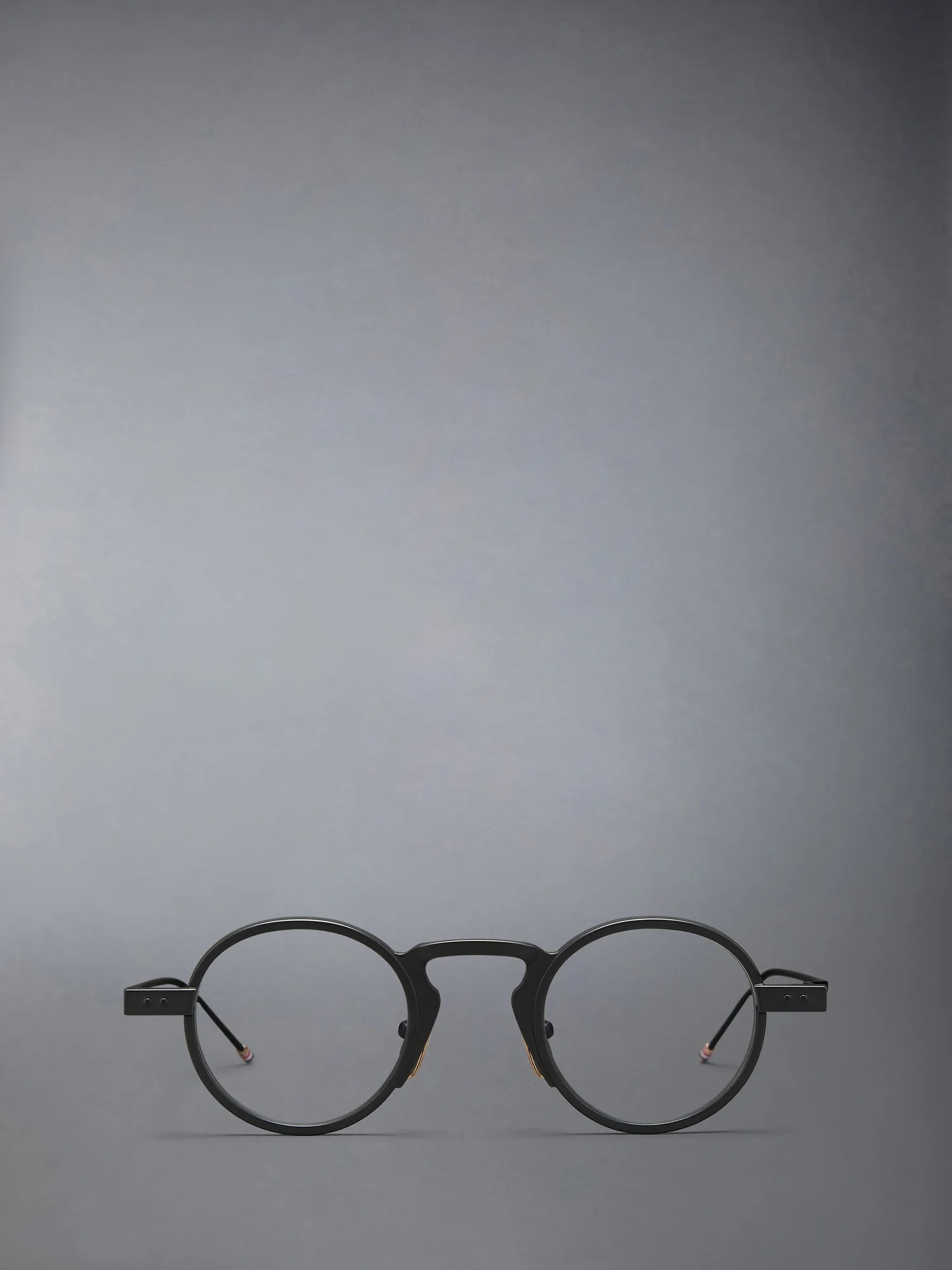 Thom Browne Titanium Round Eyeglasses UEO931A Black/Charcoal