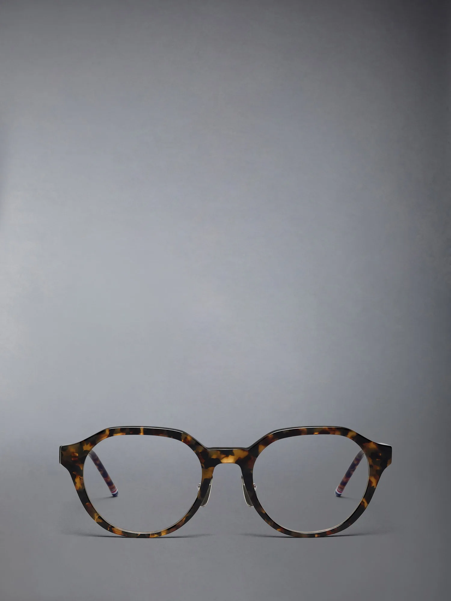 Thom Browne Acetate Oval Eyeglasses UEO944A Dark Brown Tortoise