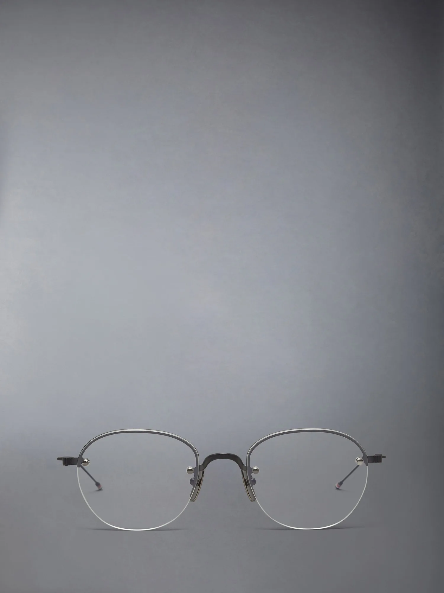 Thom Browne Titanium Semi Rimless Oval Eyeglasses UEO959A Black